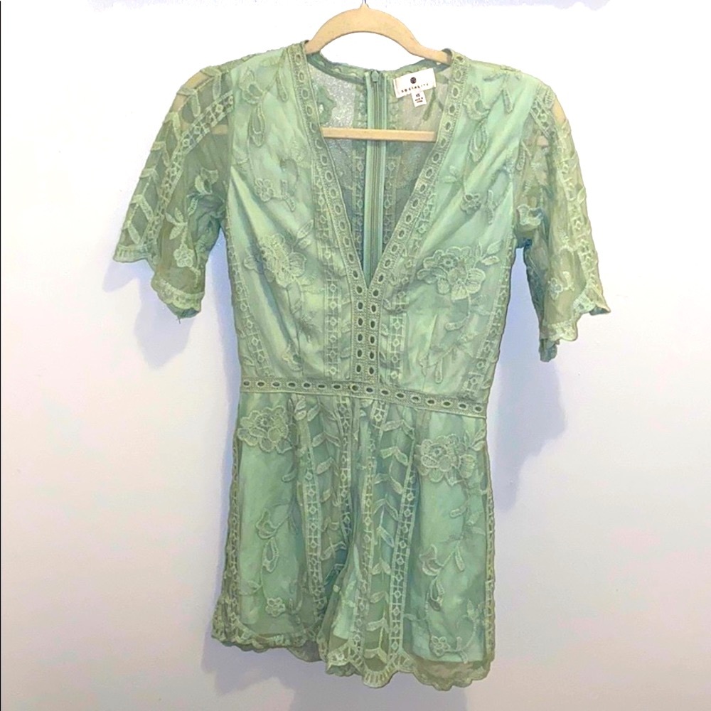 Socialite Mint Green Romper